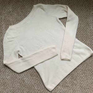 Adrienne Vittadini 100% Cashmere Cream Sweater SzM
